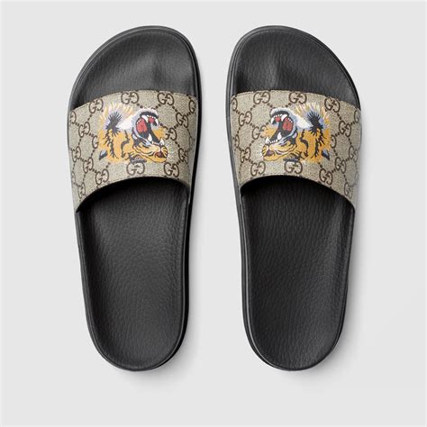 gucci supreme tiger slides replica|gucci tiger slide.